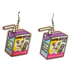 Dumb B* Juice Box Earrings